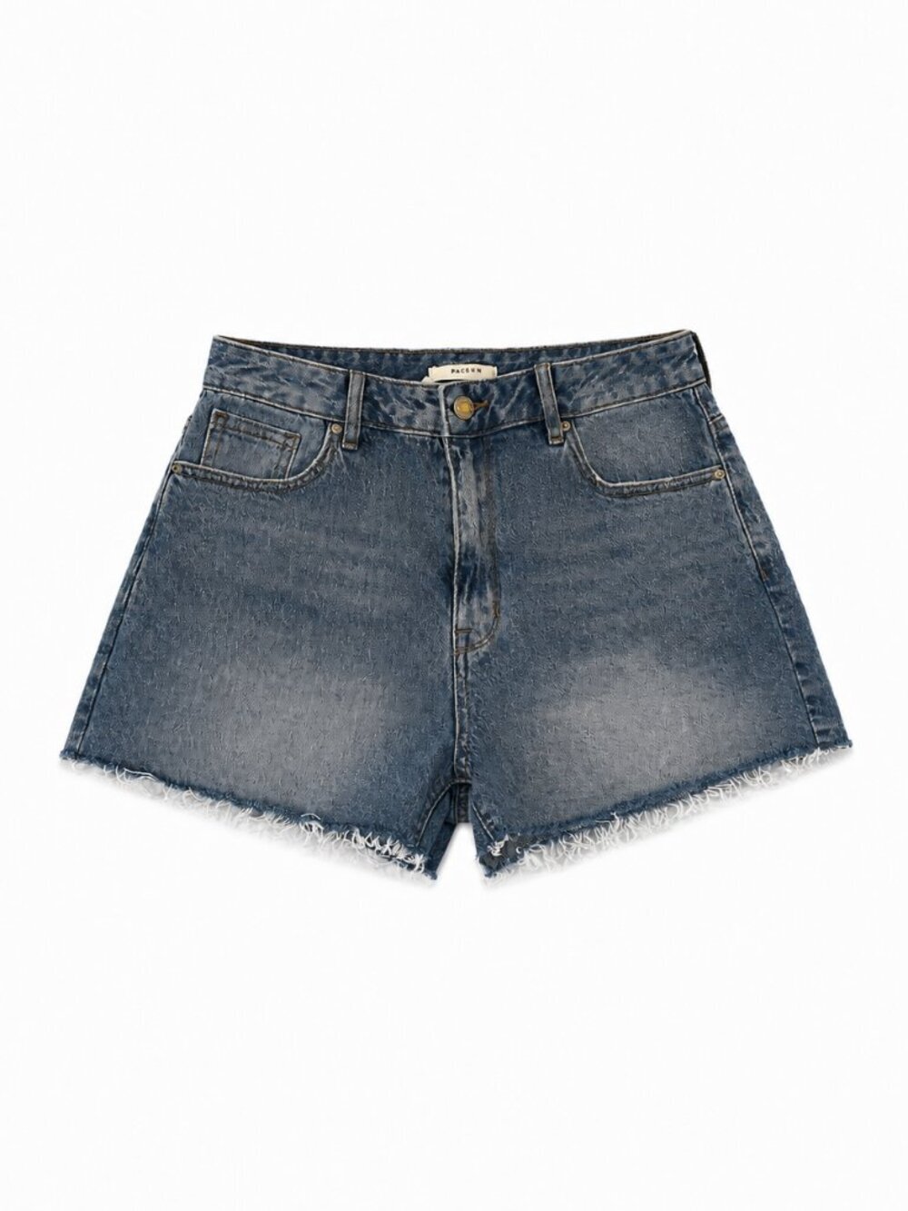 PacSun Stretch High Rise Denim Shorts Raw Hem Size 27
